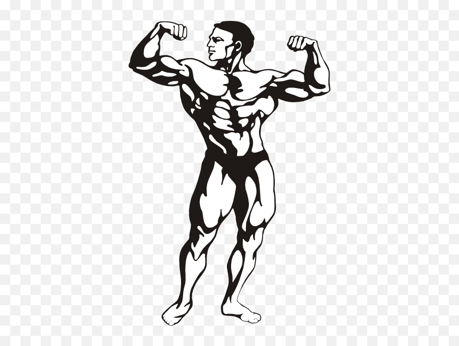 Body Builder Clip Art 105672 Free Svg Download 4 Vector Emoji,Muscle Flexing Emoticon