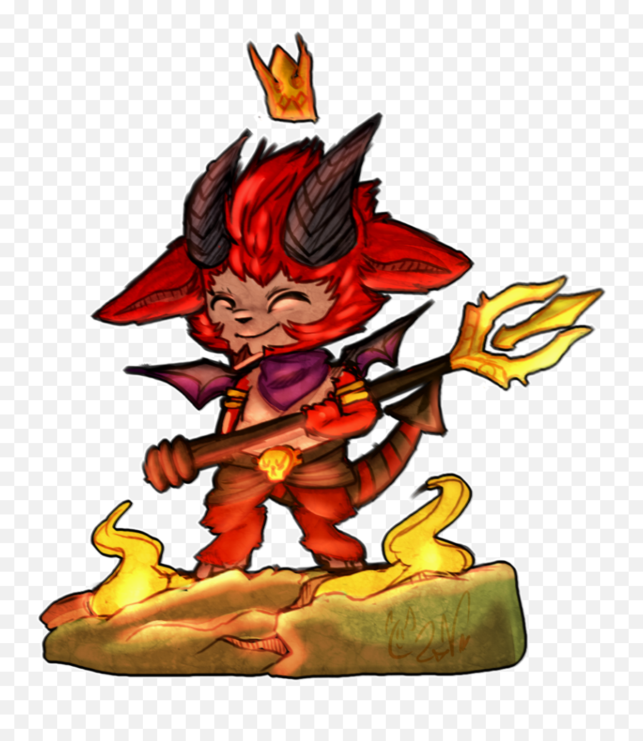 Little Devil Teemo Fanart Full Size Png Download Seekpng Emoji,Small Devil Emoji