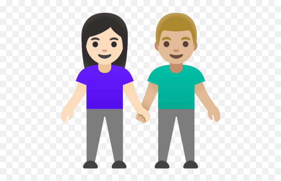 Woman And Man Holding Hands Light Skin Tone Medium - Light Emoji,Iphone Emojis Girl Hand Raised