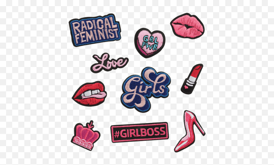 Letter N Embroidered Sticker The Kase Emoji,Feminist Girl In Emoji