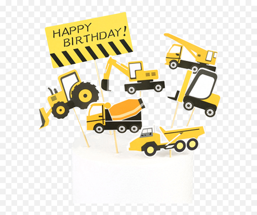 Construction Trucks Cake Topper Emoji,Happoy Birthdya Emoji