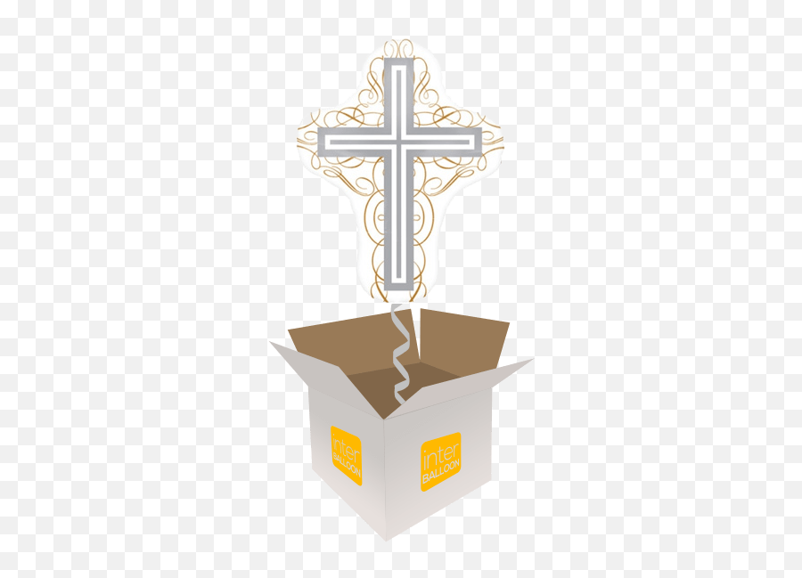 Christening Helium Balloons Delivered In The Uk By Interballoon - Balloon Emoji,Religious Cross Emoji