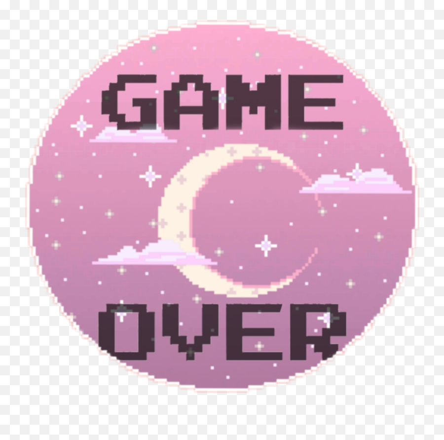Gameover Pixel Night Moon Game Sticker - Retro Games Emoji,Random Emoji Text To Girl