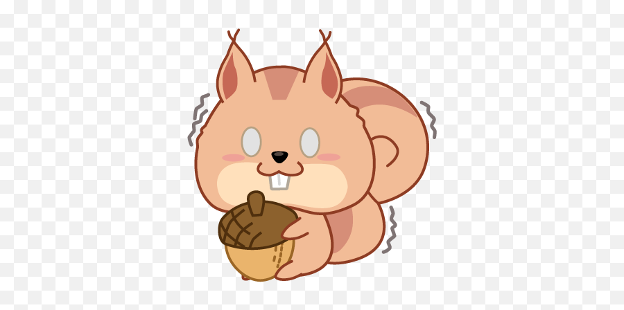 Kwipi Squirrel Love Acorn - Happy Emoji,Squirrel Emoticon