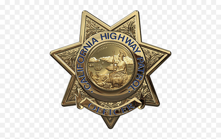 C H P Police Officer Badge Over Blue - California Highway Patrol Badge Emoji,Cop Badge Emoticon