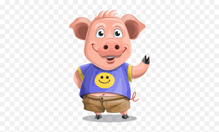 Animal Vector Cartoon Characters Graphicmama - Vector Pig Cartoon Png Emoji,Pwi Piggy Emoticons