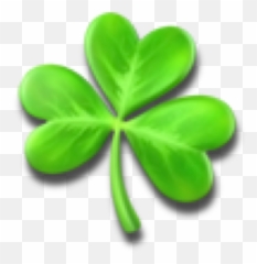 Transparent Shamrock Emoji - Clover,4 Leaf Clover Emoticon