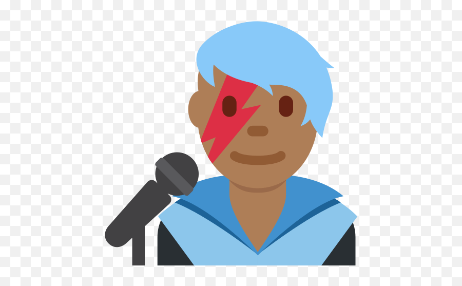 U200d Man Singer Emoji With Medium - Dark Skin Tone Meaning Lg,Speaking Emoji