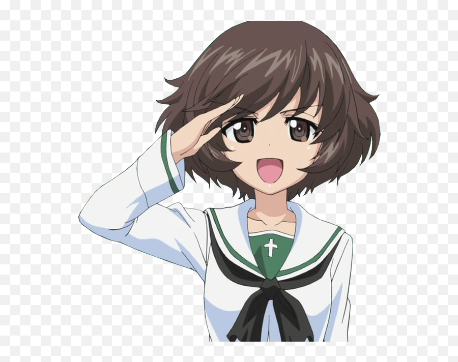 Download Yukari Salute - Yukari Girl Und Panzer Png Image Yukari Akiyama De Girls Und Panzer Emoji,Iwata Salute Emoticon