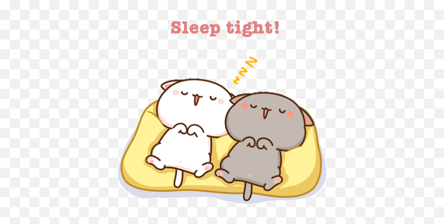 Sleep Tight Mochi Cat Sticker - Sleep Tight Mochi Cat Peach Sleep Well Cute Gif Emoji,Go Vegan Emoticons And Gifs