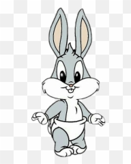 Check Out This Transparent Baby Bugs Bunny With Diaper Png Image Emoji,Baby 