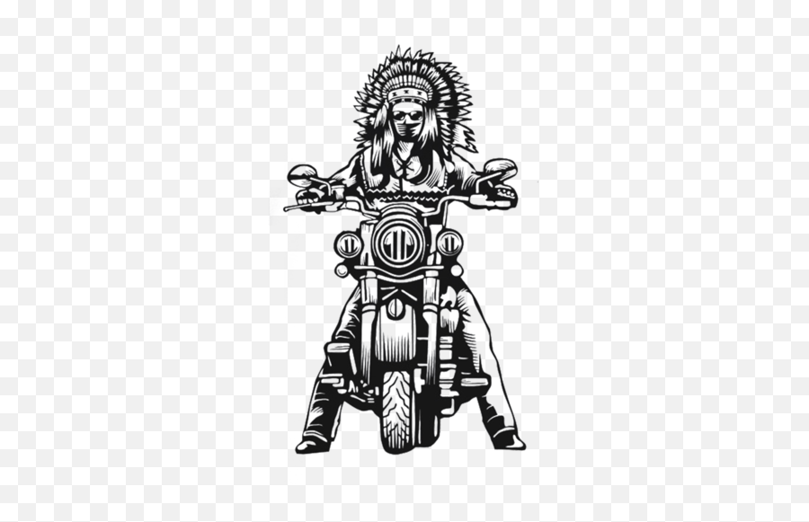 Native American On A Motorcycle T - Shirt Emoji,Native American Emoji