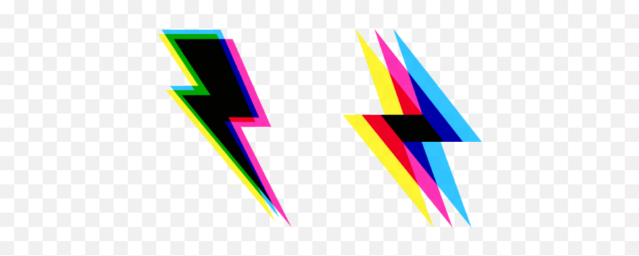 Cmyk Lightning Bolt Cursor U2013 Custom Cursor Browser Extension - Glitch Lightning Bolt Emoji,Kyocera Hydro Wave Emojis