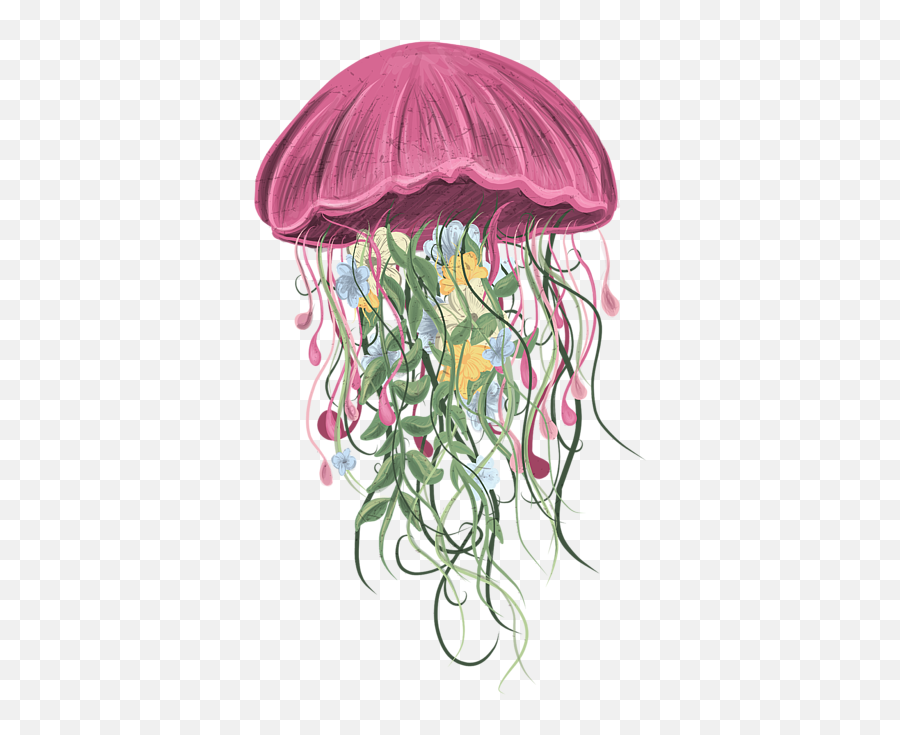 Jellyfish Flower Beautiful Floral Swimming Art Yoga Mat For Emoji,Jellyfish Emoji