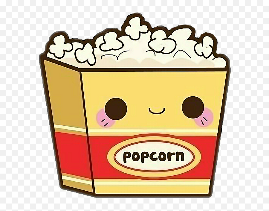 Popcorn Eat Food Tumblr Sticker - Clip Art Cute Popcorn Emoji,Eating Popcorn Emoji Gif