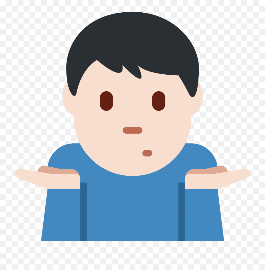 Man Shrugging Emoji With Light - Black Shrugging Shoulders Emoji,Shrugging Text Emoji