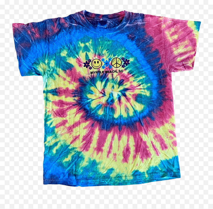 00u0027s Rainbow Tie Dye Myrtle Beach Tee - Short Sleeve Emoji,Emoji With Tydie Or Nah Emojis