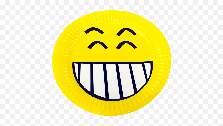 Smiley Face Birthday Plate Set Of 5 - Wide Grin Emoji,Happy Birthday Emoticon