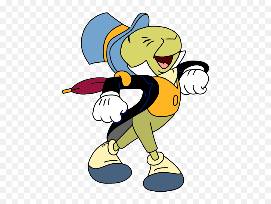 Pinocchio Disney - Jiminy Cricket Cartoon Png Emoji,Pinocchio Lies Emoticon Gif