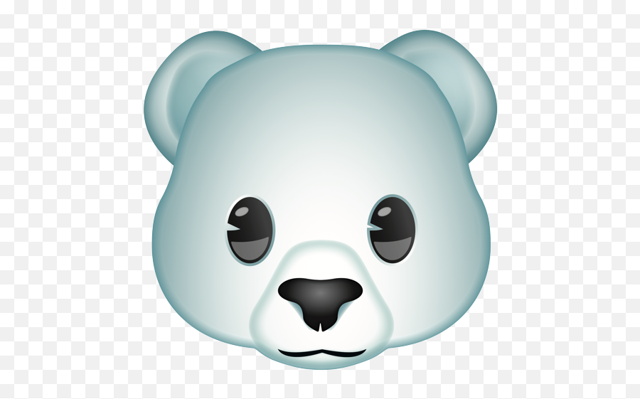 White Bear Emoji Png Clipart - Blue Cartoon Bear Face Png,Bear Emoji