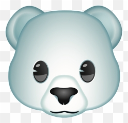 White Bear Emoji Png Clipart - Blue Cartoon Bear Face Png,Bear Emoji