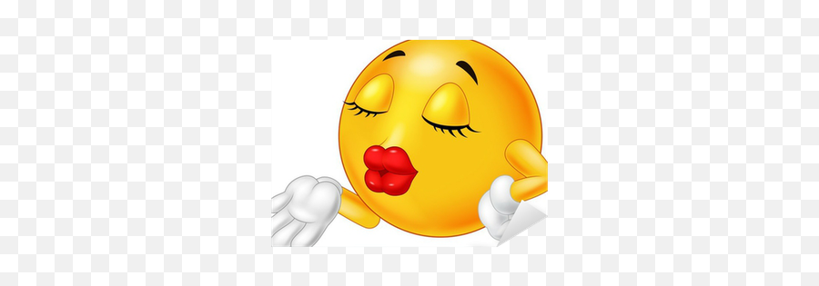 Emoticon Smiley Blowing A Kiss Sticker - Happy Emoji,Blowing Kiss Emoticon