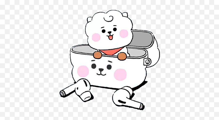 Pin - Bt21 Baby Rj Airpod Emoji,Rosa Echo Con Emojis