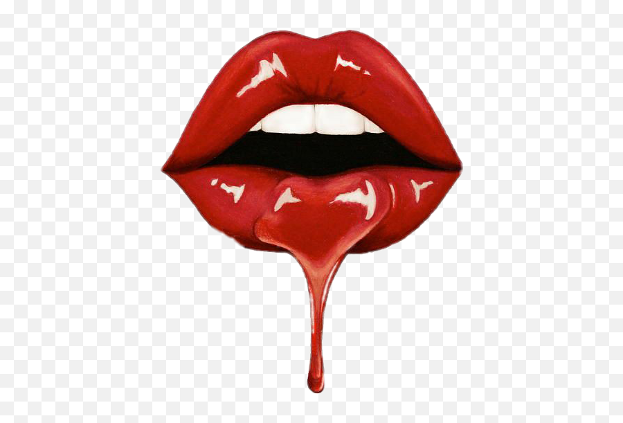 Drip Red Lips Lip Sticker - Lips Art Emoji,Red Lips Emoji