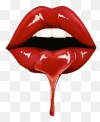 Drip Red Lips Lip Sticker - Lips Art Emoji,Red Lips Emoji