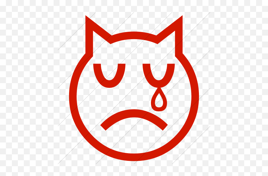 Classic Emoticons Crying Cat Face Icon - Emoji Domain,Cat Emoticons