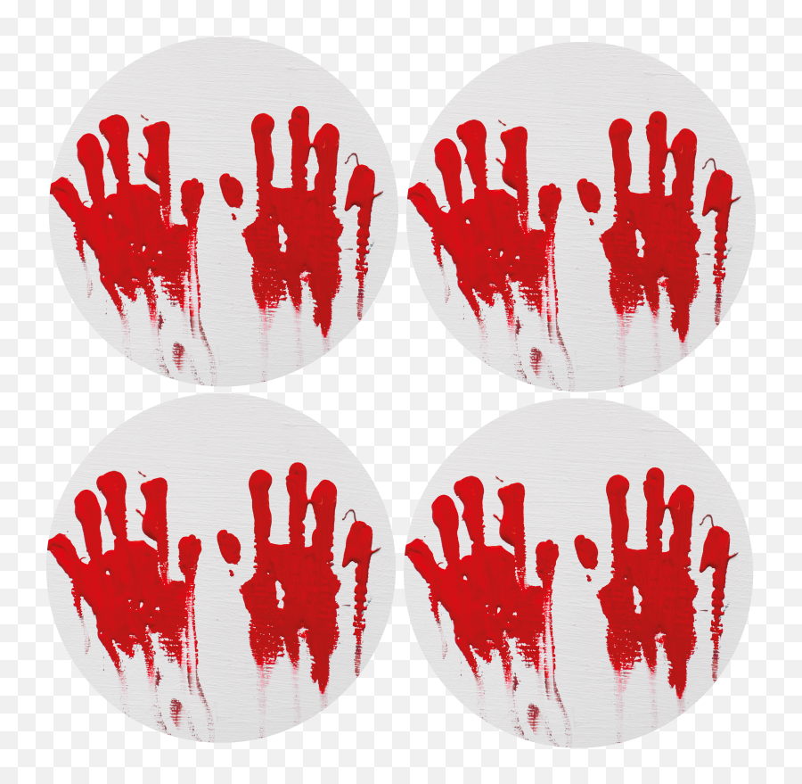 Huellas De Manos Sangrientas Posavasos De Halloween - Tenvinilo Emoji,Que Significa El Emoji Con Dos Manos