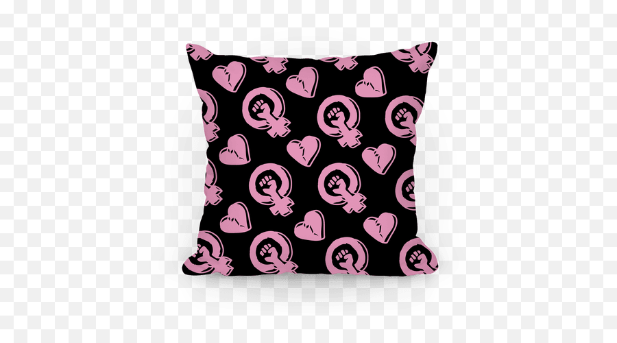 Feminist Symbol Heart Pattern Pillows Lookhuman Emoji,Half Heart Emoticon