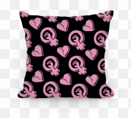 Feminist Symbol Heart Pattern Pillows Lookhuman Emoji,Half Heart Emoticon