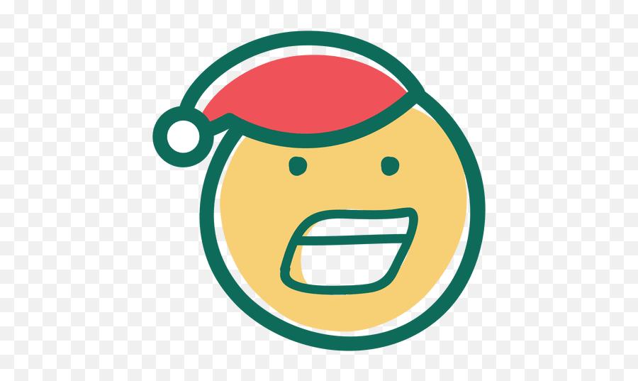 Yelling Santa Claus Hat Face Emoticon - Happy Emoji,Yelling Emoticon