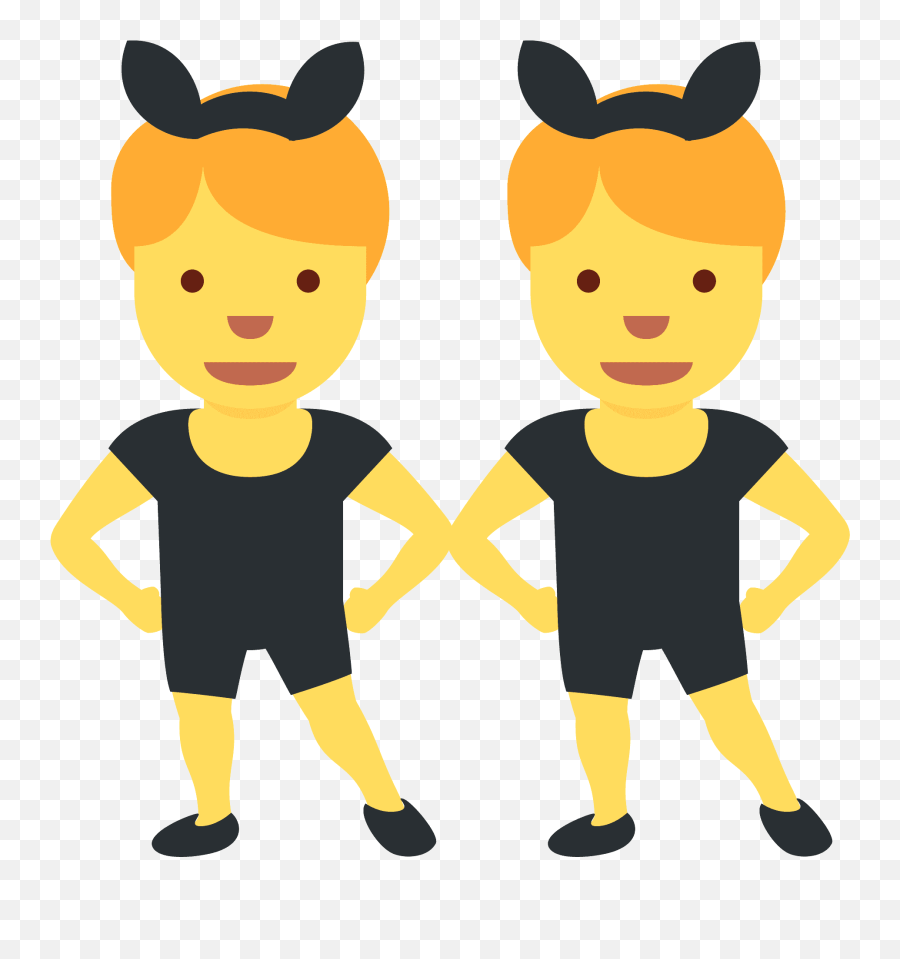 Men With Bunny Ears Emoji Clipart Free Download Transparent - Twins Emoji,Bunny Emoji