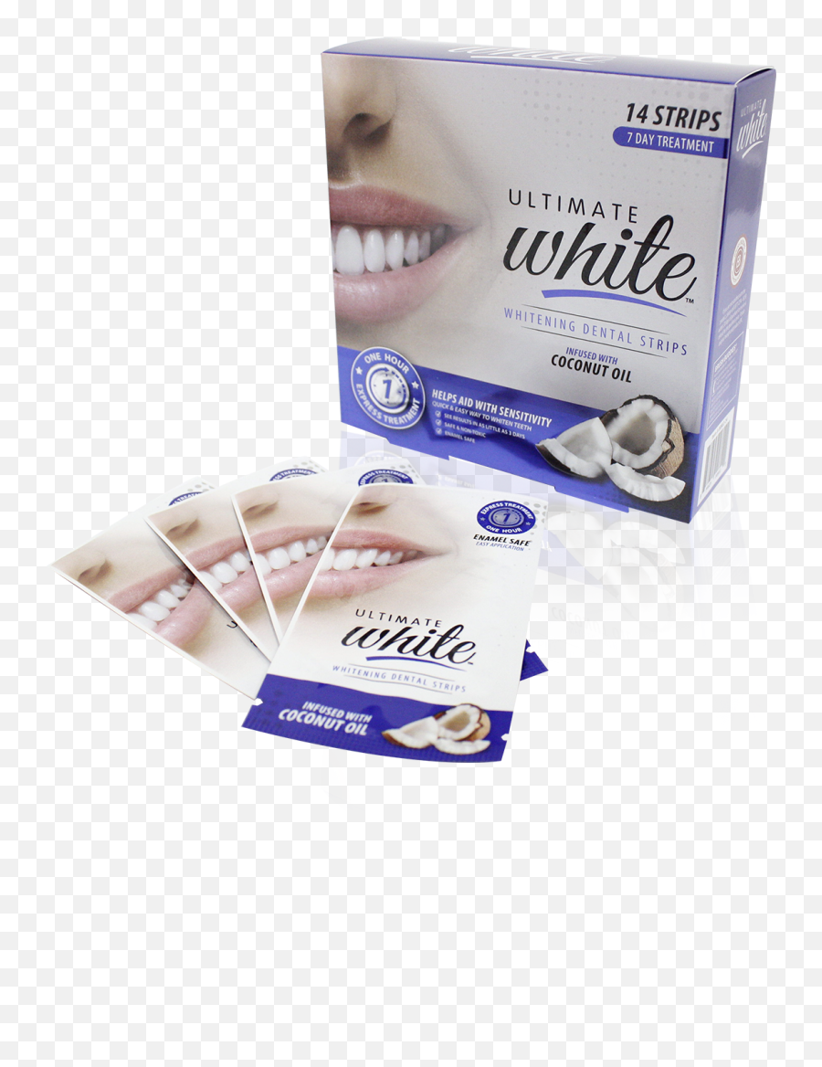 Ultimate White Whitening Dental Strips Infused With Coconut Emoji,Tooth Emoji Copy