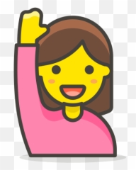 Woman Raising Hand Free Icon Of 780 - Office Worker Icon Png Emoji,Raising Hands Emoji