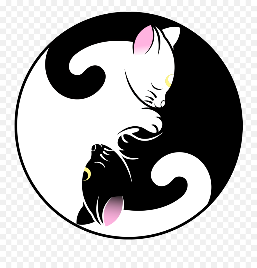 Lunar Clipart Tumblr Moon - Luna And Artemis Yin Yang Emoji,Yin And Yang Emoji