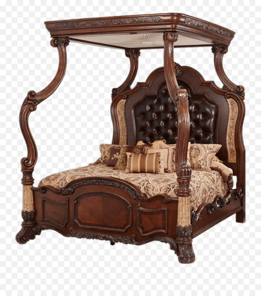 Clipart Bed Wooden Bed Clipart Bed Wooden Bed Transparent - Michael Amini Victoria Palace Bed Emoji,Monkey Emoji Bedding