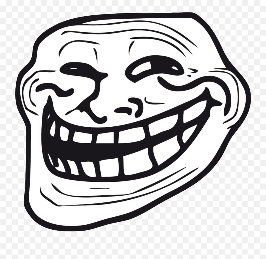 Funny Face Black And White Clipart - Troll Face Emoji,Trollface Facebook Emoticon