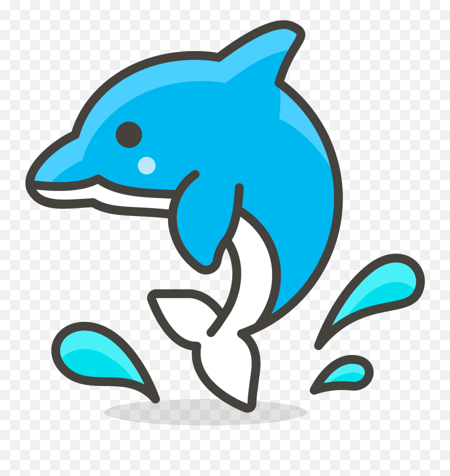 Dolphin Emoji Icon Of Colored Outline - Dolphin Icon,Dolphin Emoji