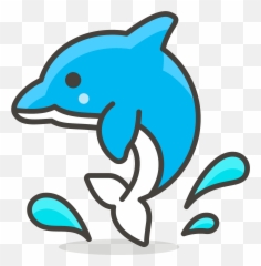 Dolphin Emoji Icon Of Colored Outline - Dolphin Icon,Dolphin Emoji