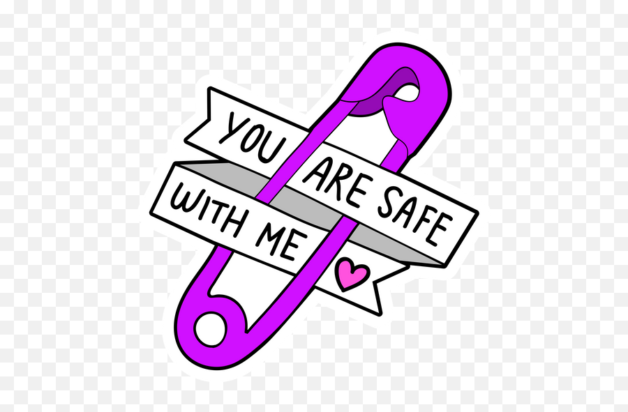 Safety Pin You Are Safe With Me Sticker - Sticker Mania Language Emoji,Infinity Gauntlet Stones Emojis