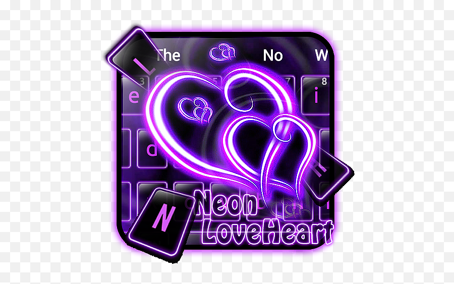 Neon Love Heart Keyboard - Abstract Love Emoji,Emoji Smart Neon Keyboard