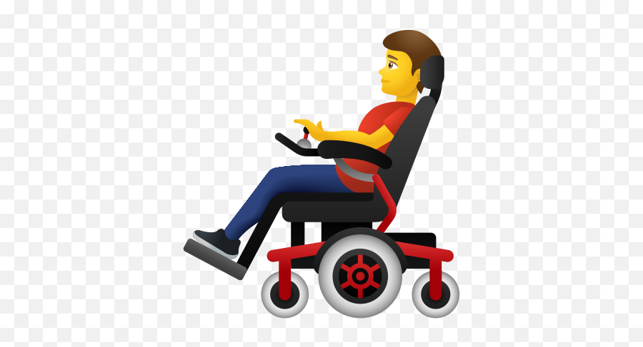 Man In Motorized Wheelchair Icon In Emoji Style - Cute Clipart Person In Wheelchair,Cool Emoji Man