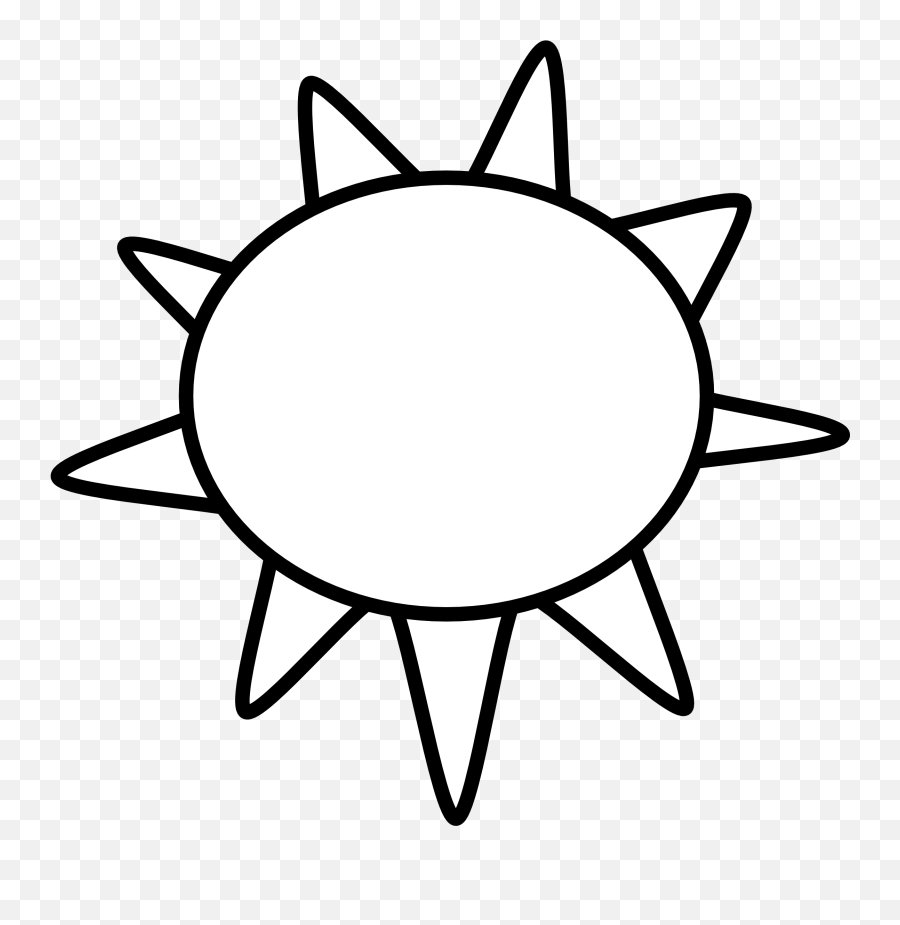 Sun Clipart Black And White Free Images - Outline Sun Clipart Black And White Emoji,Black And White Sun Emoji