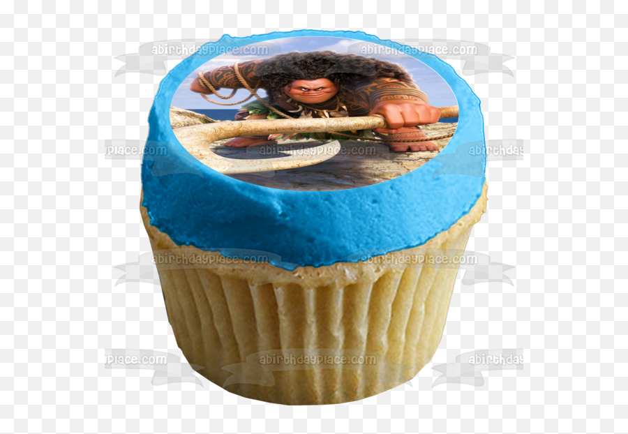 Disney Moana Te Fiti Tamatoa Maui Hei Hei Pua Edible Cupcake - Godfather Edible Cake Topper Emoji,Maui From Moana Emoji