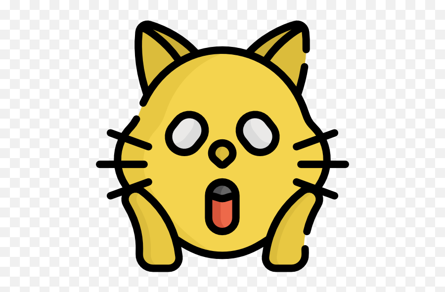 Cat - Free Smileys Icons Cat Emoji,Cat Scared Emoticon