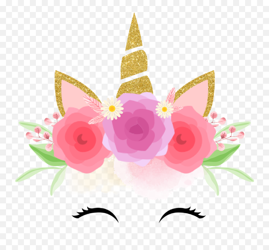 Unicorn Crown Golden Emoji Head Sticker - Tete Licorne Png,Unicorn Head Emoji