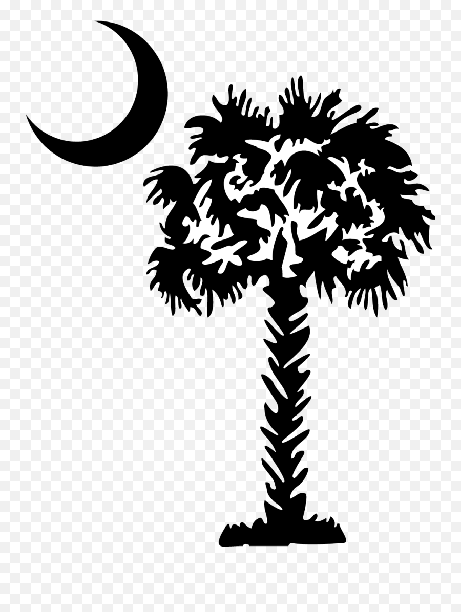 Palmetto South Carolina Flag - Clip Art Library Transparent Palmetto Tree And Moon Emoji,North Carolina Flag Emoji